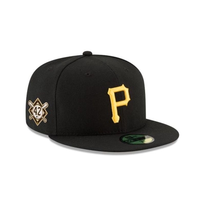 Black Pittsburgh Pirates Hat - New Era MLB Jackie Robinson Day 59FIFTY Fitted Caps USA5948603